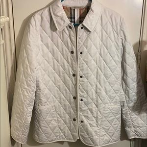 White Burberry coat